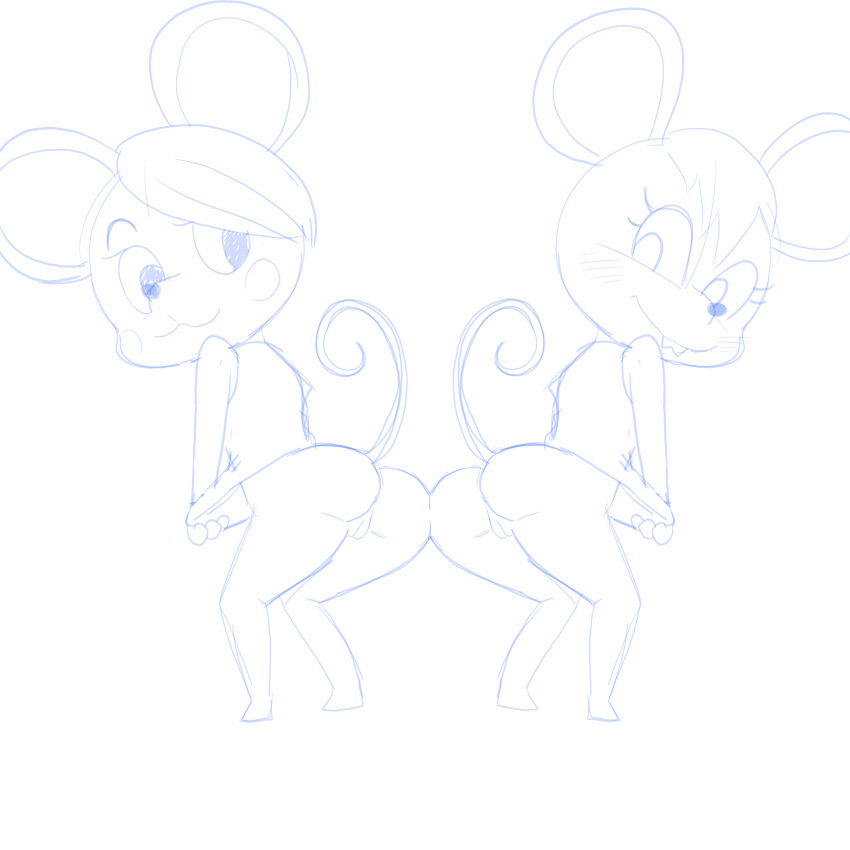 animal_crossing anus ass bella_(animal_crossing) bettina_(animal_crossing) bottomless female fur jimmy_(artist) mouse nintendo pussy video_games