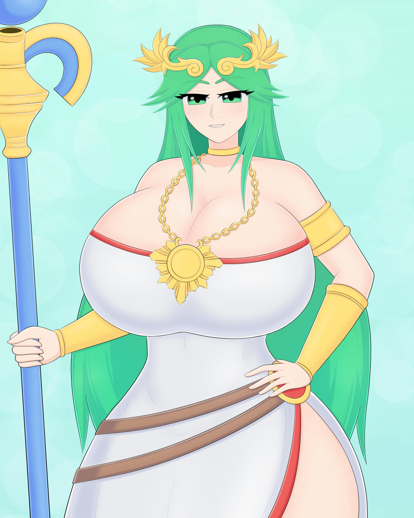 1girls baosart big_breasts breasts_bigger_than_head busty enormous_breasts huge_breasts hyper hyper_breasts kid_icarus kid_icarus_uprising long_hair massive_breasts nintendo palutena tagme