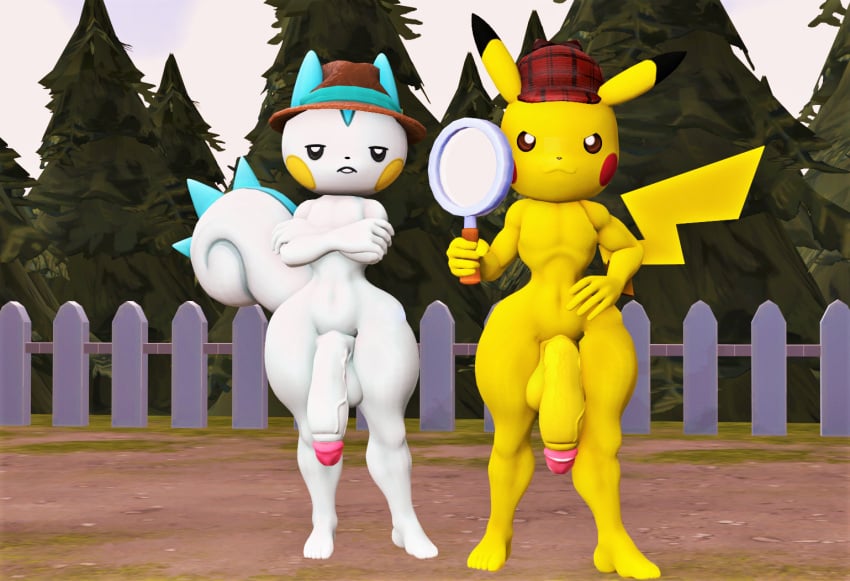 3d_(artwork) abs anthro anthrofied balls ballsack bottomless bottomless_male completely_nude completely_nude_male detective_pikachu detective_pikachu_(series) dr.ivopingasnik erect_nipples humanoid humanoid_genitalia humanoid_penis looking_at_viewer male male_only muscular muscular_anthro muscular_male nipples nude nude_male pachirisu pecs pectorals penis penis_out pikachu pokémon_(species) pokemon sfm source_filmmaker veiny veiny_penis