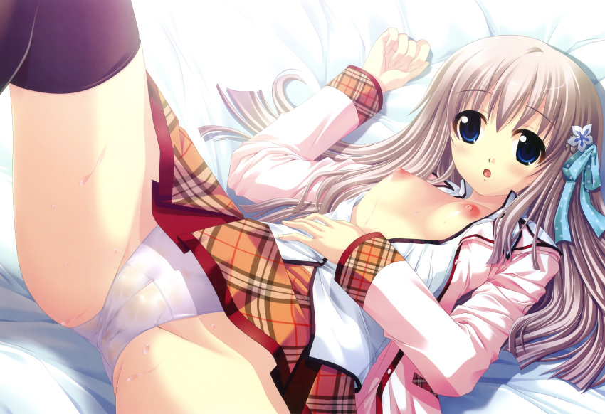 ayakaze_ryuushou breasts cameltoe kaoruko_livingstone nipples no_bra open_clothes open_shirt panties sakura_tale shirt underwear