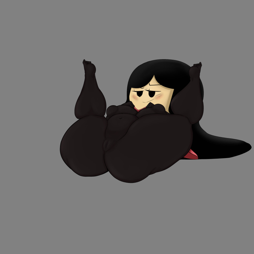 ass big_hair black_eyes black_hair blush blushing boobs breasts buddy_armstrong butt cataclysmsopor flustered lisa_(series) lisa_the_joyful lisa_the_painful long_hair mob_face nipples no_bra no_panties poncho pussy thick_ass thick_legs thick_thighs tight_clothes tight_clothing vagina white_body white_skin