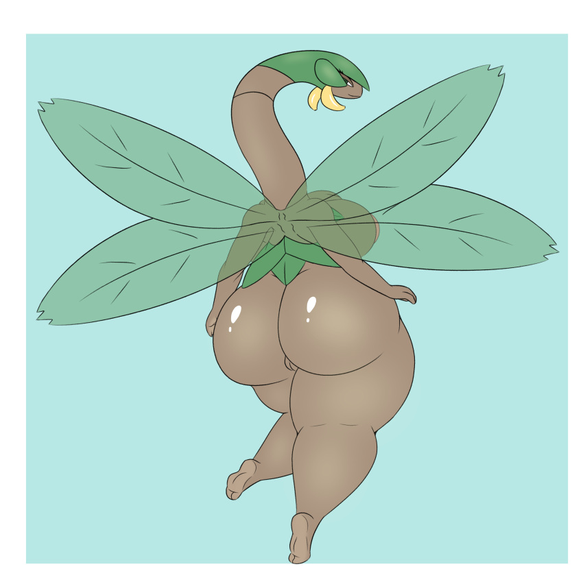 absurd_res anthro ass big_butt carboncopy612 curvy_figure female generation_3_pokemon hi_res huge_butt leaf leaves_on_body long_neck looking_at_viewer looking_back mature_female nintendo nude pokemon pokemon_(species) rear_view solo thick_thighs tropius voluptuous wide_hips wings