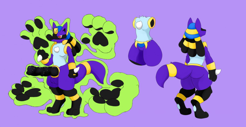 anthro cofagrigus egyptian furry fusion huge_cock lucario male nelsonnoir penis pokemon pokemon_(species) pokemon_bw pokemon_dppt purple_fur red_eyes solo