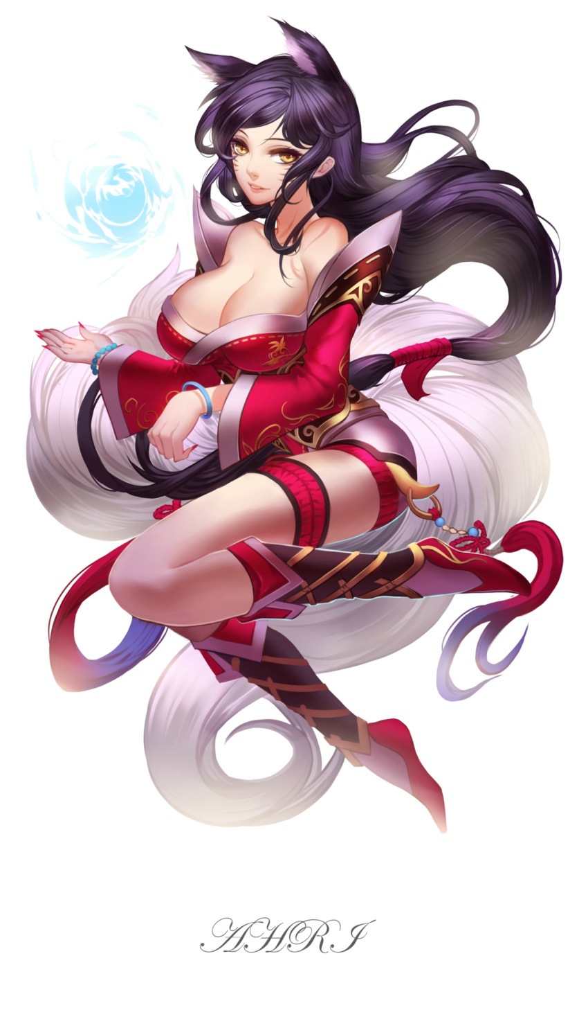 9_tails ahri animal_ear_fluff animal_ears animal_girl big_breasts black_hair breasts busty citemer cleavage clothing curves curvy curvy_body curvy_female curvy_figure curvy_hips eyelashes eyeliner eyeshadow facial_markings female fluffy fluffy_ears fluffy_tail fluffy_tails fox fox_ears fox_girl fox_tail furry_tail hourglass_figure huge_breasts humanoid inner_ear_fluff kemonomimi kitsune large_breasts league_of_legends light-skinned_female light_skin lips lipstick long_hair multiple_tails nine_tailed_fox pale-skinned_female pale_skin riot_games tail thighs vastaya video_games yellow_eyes