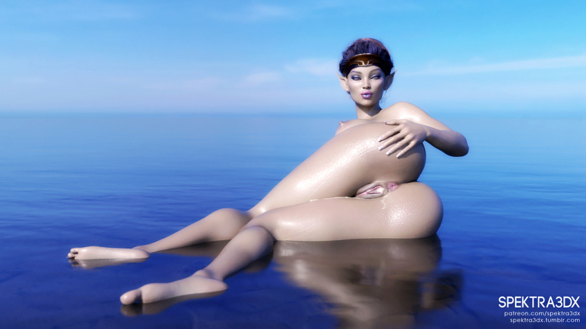 3d_(artwork) 5_fingers anus ass big_butt big_nipples blue_sky bodily_fluids breasts circlet cum cum_in_pussy cum_inside cum_on_leg day digital_media_(artwork) elf erect_nipples feet female fingernails fingers genital_fluids genitals glistening glistening_body glistening_butt glistening_skin glistening_thighs hair hand_on_butt hand_on_own_butt humanoid humanoid_feet humanoid_hands humanoid_pointy_ears leaking_cum lips lipstick long_fingernails looking_at_viewer lying makeup nails nature nature_background nipples on_side outside pale-skinned_female pale_skin partially_submerged pink_anus pink_lipstick pink_pussy presenting presenting_hindquarters purple_eyeliner purple_eyes purple_hair pussy signature sky solo spektra3dx spread_butt spreading text thick_lips url water white_fingernails wide_hips