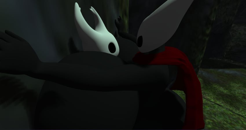 1girls 1other 3d 3d_(artwork) against_wall ambiguous_gender anthro ass between_breasts big_ass big_breasts black_body black_eyes breasts cape cloak duo empty_eyes female female/ambiguous female_focus hi_res hollow_knight horn hornet_(hollow_knight) horns huge_ass huge_breasts incest insect insect_girl insects larger_female looking_at_another moss nude pinned protagonist_(hollow_knight) red_cape rock siblings size_difference smaller_ambiguous stone tagme zer0264