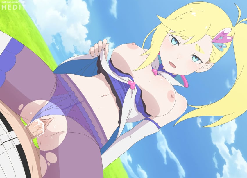 breasts cum cum_in_pussy cum_inside hedit medium_breasts minerva_(re:zero) natsuki_subaru nipples panties_aside pantyhose pussy re:zero_kara_hajimeru_isekai_seikatsu sex uncensored vaginal_penetration