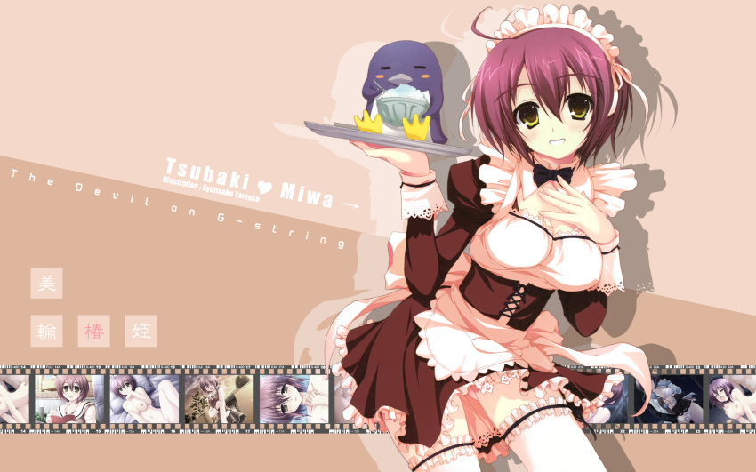 1girls female female_only g_senjou_no_maou miwa_tsubaki penguin solo tomose_shunsaku waitress