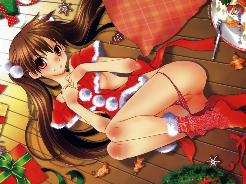 breasts christmas nipples panties pussy sakuraniku_umatarou underwear