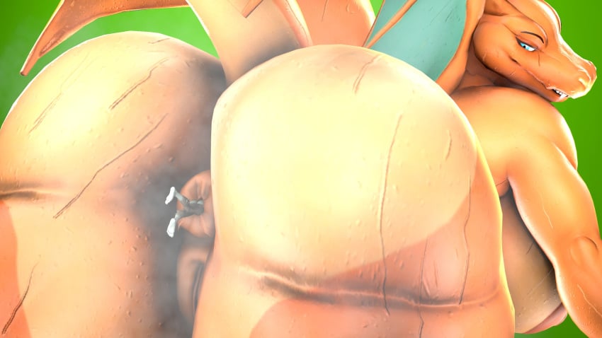 16:9 2022 3d 3d_(artwork) anal anal_vore anthro bedroom_eyes charizard digital_media_(artwork) dragon green_background hi_res looking_back musk narrowed_eyes nintendo onebubblyboi open_mouth pokémon_(species) pokemon pokemon_(species) seductive simple_background source_filmmaker thick_thighs video_games vore wide_hips widescreen zard_mom