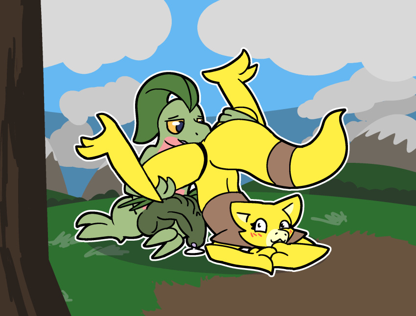 . abra animated anthro cunnilingus duo female feral genitals grovyle hi_res loop male male/female nintendo oral otterjunk outside penis pokémon_(species) pokemon sex tagme throbbing_penis tongue vaginal_penetration video_games