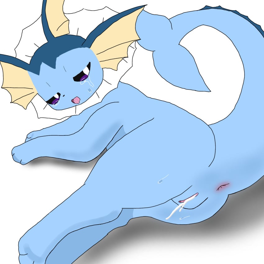 2025 4_toes after_sex anus ass big_tail blue_body canine clitoris crying cum cum_in_pussy cum_inside digital_media_(artwork) drooling ear_fins eeveelution female female_focus female_only feral frill_(anatomy) furry generation_1_pokemon genital_fluids genitals hi_res interspecies looking_at_viewer lying mammal membrane_(anatomy) nintendo nude on_side pink_pussy pokemon pokemon_(species) pussy raised_tail saliva saliva_string shadow simple_background solo solo_focus sweat tagme tail tears vagina vaporeon video_games vulva