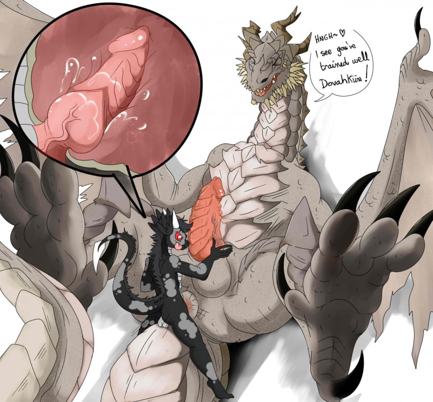 anal anthro bethesda_softworks claws dovahkiin dragon english_text feet furry gay horns male nelsonnoir open_mouth paarthurnax red_eyes scalie sharp_teeth size_difference skyrim the_elder_scrolls tongue_out wings x-ray yaoi