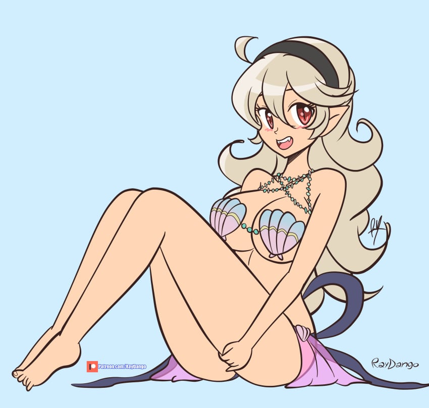 alternate_costume bikini breasts corrin_(fire_emblem) corrin_(fire_emblem)_(female) corrin_(summer)_(fire_emblem)_(female) female female_only fire_emblem fire_emblem_cipher fire_emblem_fates large_breasts nintendo official_alternate_costume open_mouth raydango shell_bikini solo swimsuit underboob