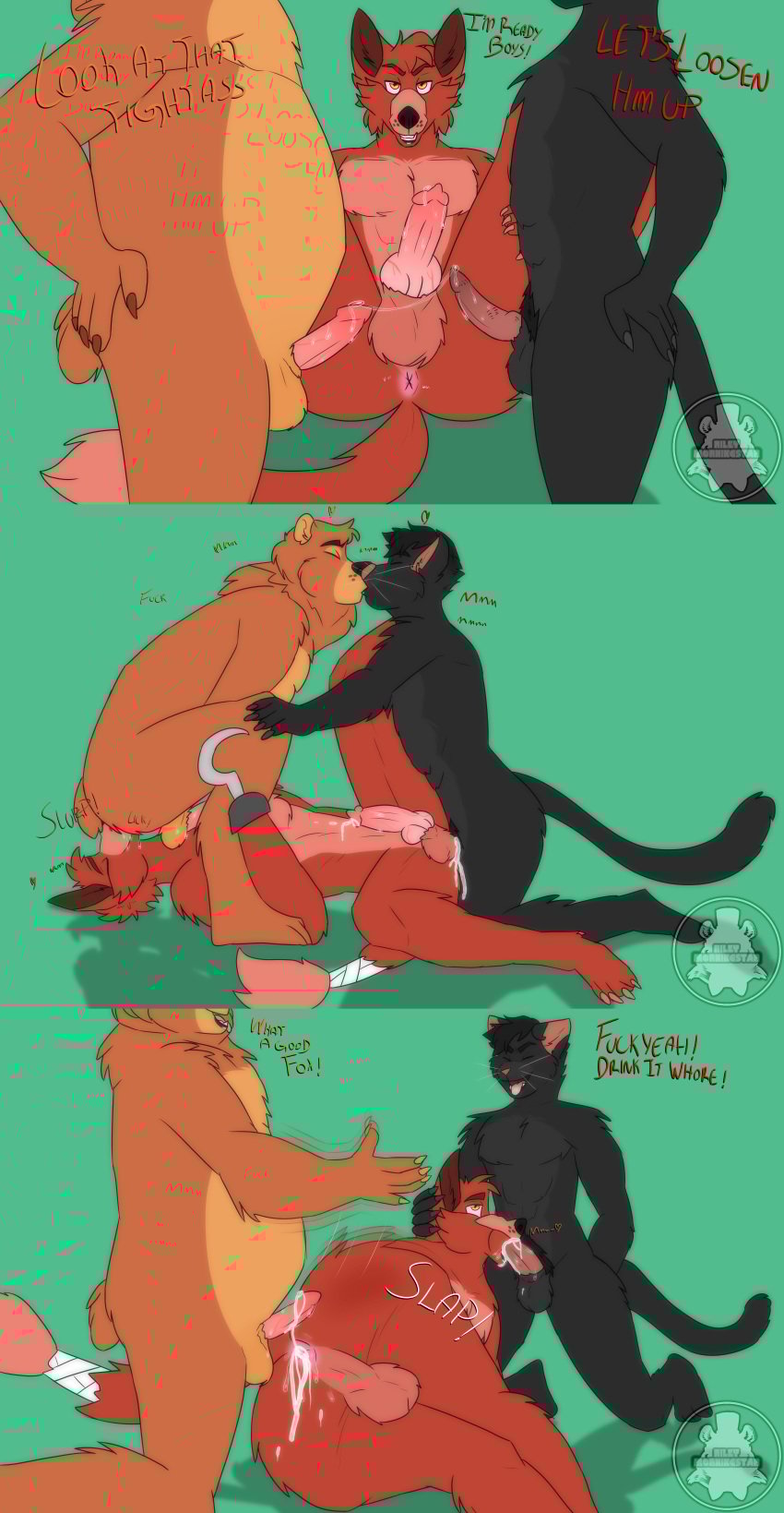 anal anus ass ass backsack balls bear bearnard blowjob canine cock comic cum cum_in_pussy dick face_fucking feline feline five_nights_at_freddy's fnaf fox foxy_(fnaf) foxy_the_pirate foxy_the_pirate_fox furry fursona gay kissing kissing male male/male/male nsfw oc oral penis rimming sex threesome toy_freddy ursine