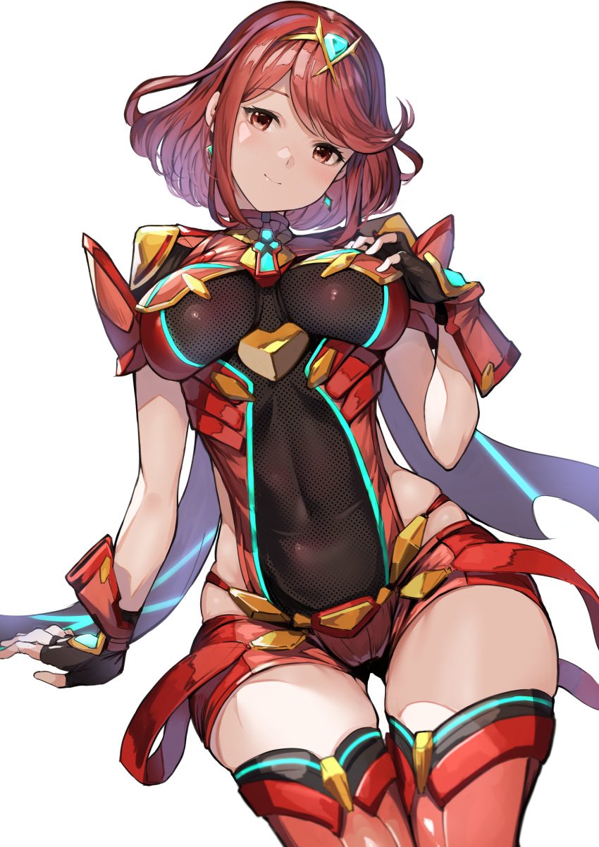 1girls breasts clothed koruse pyra red_hair skin_tight tagme thick_thighs thighs xenoblade_(series) xenoblade_chronicles_2