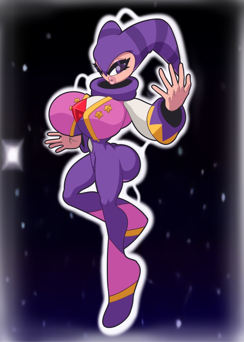 1girls ass big_breasts big_lips bimbo bimbofication eyelashes female female_only floating hi_res huge_ass lipstick looking_at_viewer nights nights_into_dreams purple_eyes rule_63 solo solo_female thick_thighs turboranger wide_hips