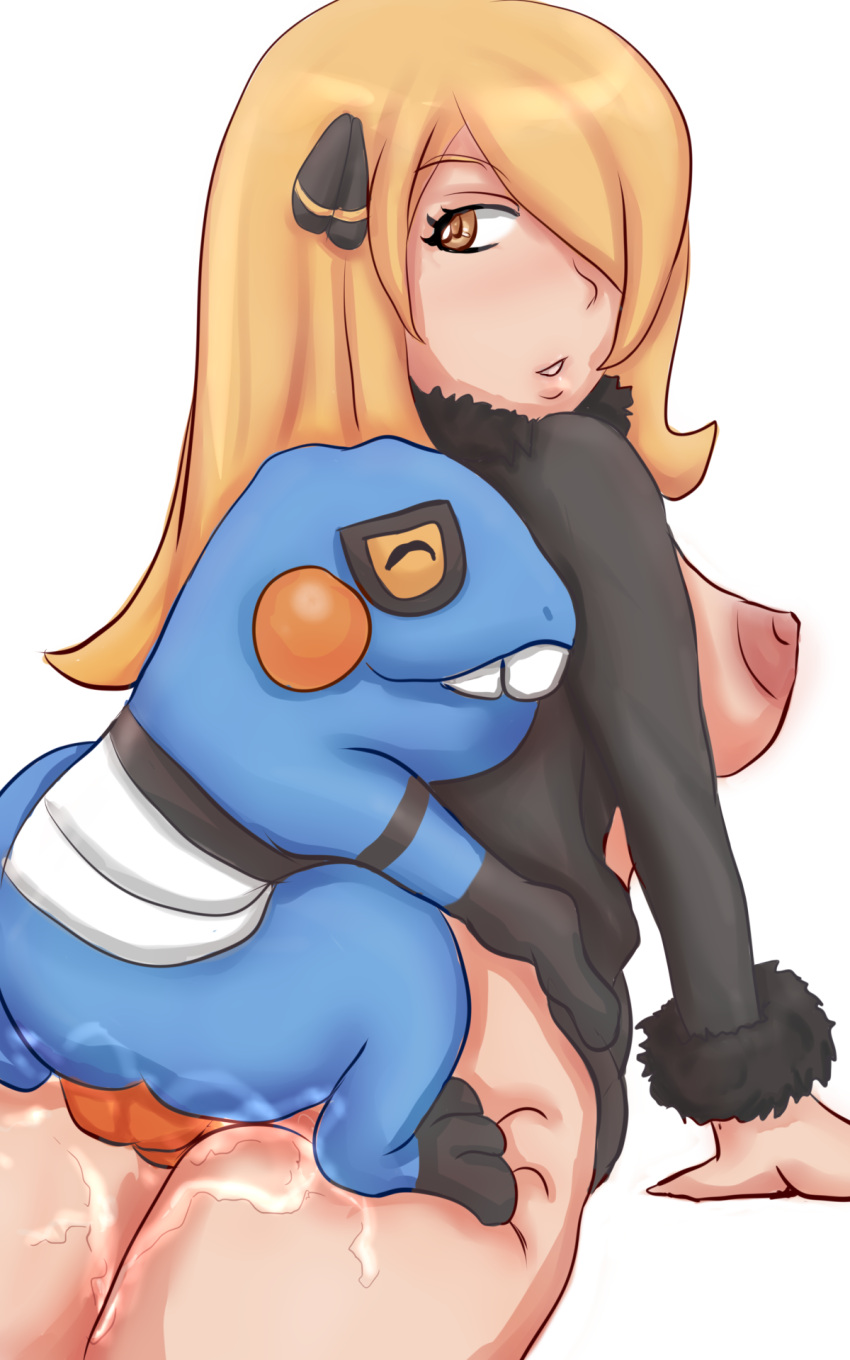 big_breasts blonde_female blonde_hair coldplayer croagunk cum cum_in_pussy cum_inside cynthia_(pokemon) happy_sex pokemon pokemon_(species) pokephilia sex sex_from_behind