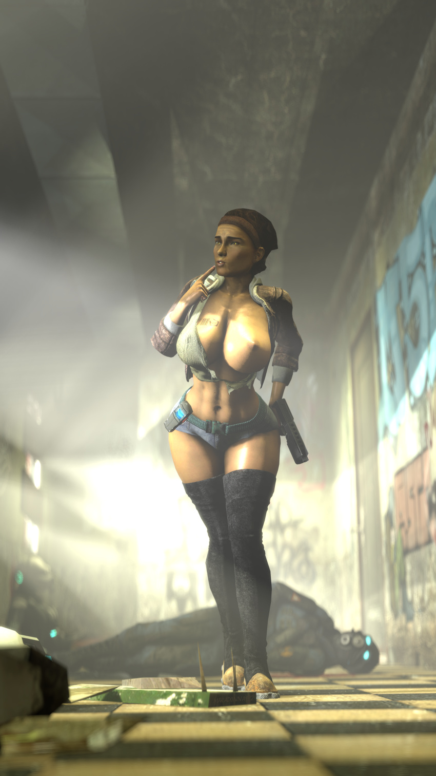 3d 4k alternate_version_at_source alternate_version_available alyx_vance big_breasts bimbo branded casual combine electronics female female_focus firearm footwear half-life half-life_2 handgun high_resolution holding_weapon human one_breast_out puckered_lips randomdud skimpy source_filmmaker tattoo thick_thighs thighhighs valve wardrobe_malfunction weapon wide_hips