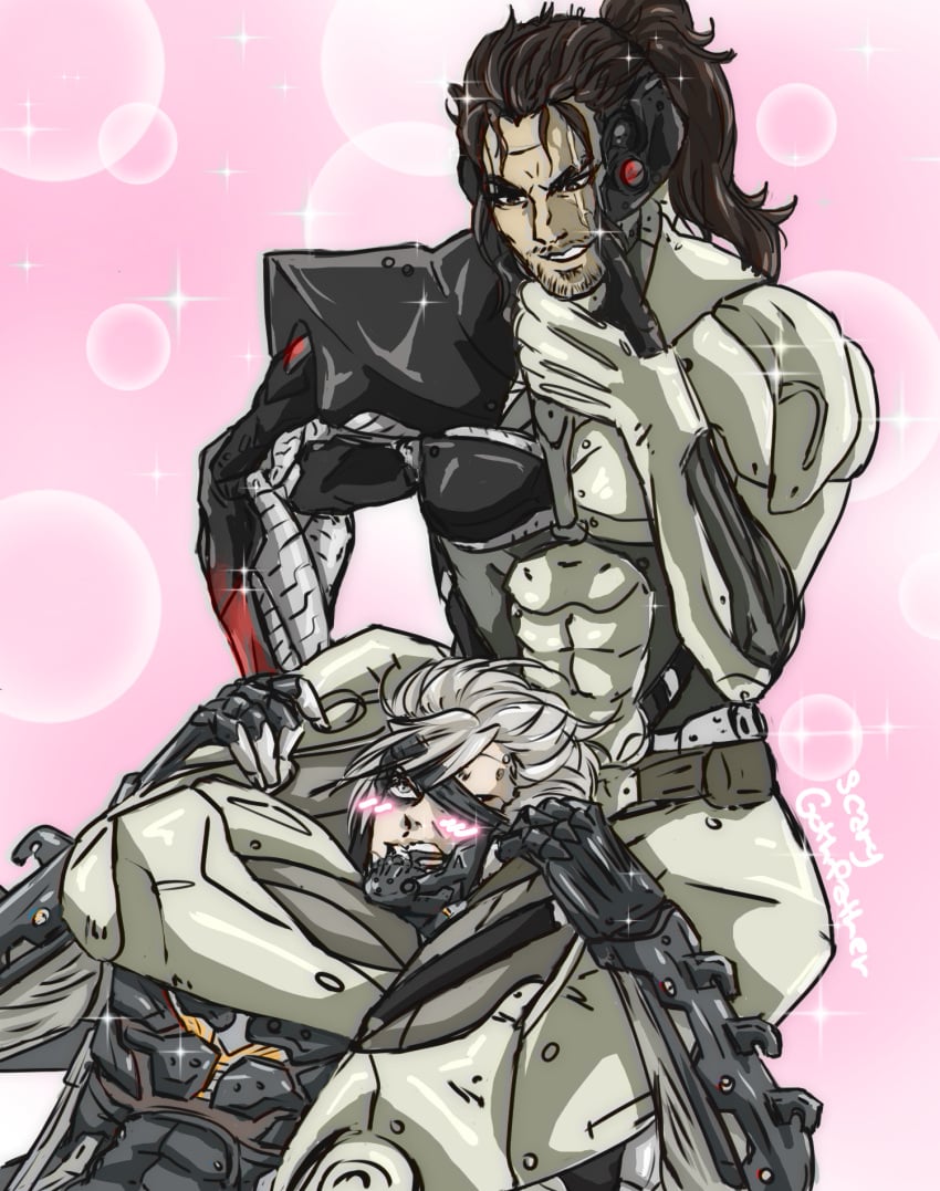 bloodshed cyborg jetstream male/male male_only meme metal_gear metal_gear_rising raiden_(metal_gear) samuel_rodrigues smirk teasing thighs yaoi