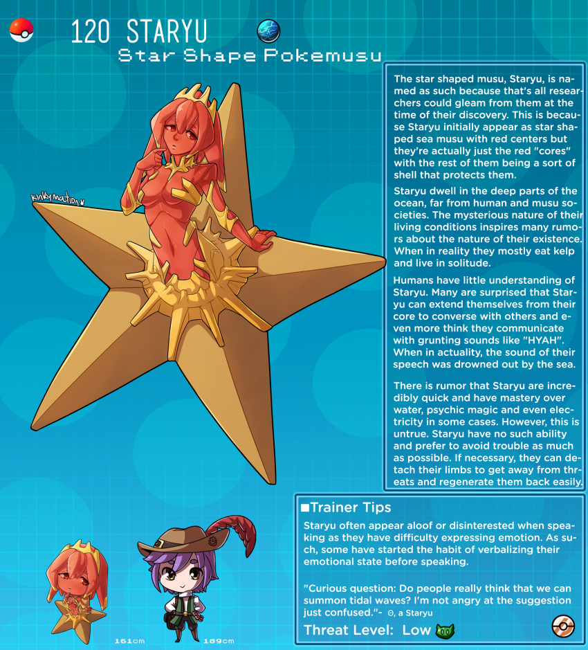 :o chibi creature_index english_text hi_res kinkymation mineral_fauna mineral_humanoid nintendo page_120 page_number pokémon_(species) pokemon pokemon-girl_encyclopedia pokemorph pokemusu profile rock_creature rock_humanoid staryu tagme text_box