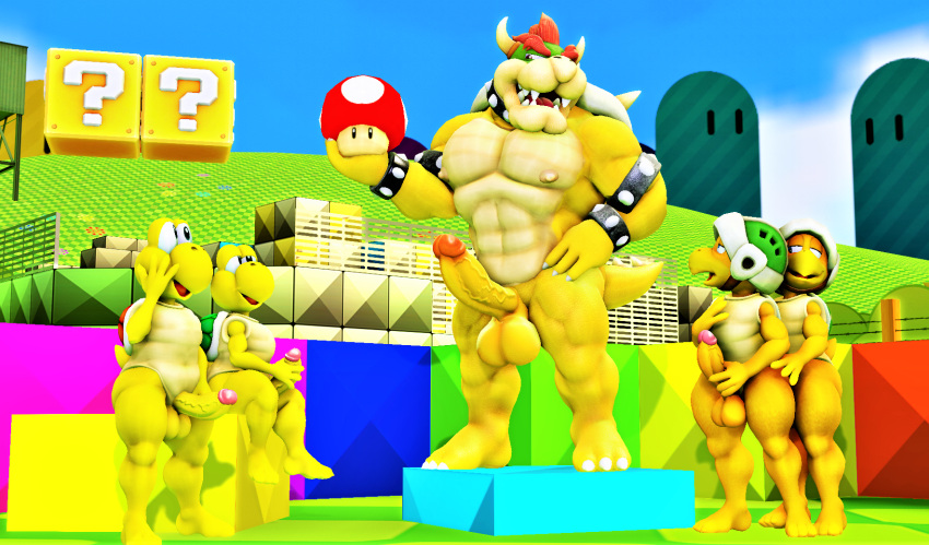 3d_(artwork) 5boys abs anal_sex anthro anthro_on_anthro anthro_penetrated anthro_penetrating anthro_penetrating_anthro anthrofied balls ballsack bara bottomless bottomless_male bowser completely_nude completely_nude_male dr.ivopingasnik erect_nipples erect_penis erection exibitionism gay hammer_bros. humanoid humanoid_genitalia humanoid_penis koopa koopa_troopa looking_at_partner looking_pleasured male male_only male_penetrated male_penetrating male_penetrating_male mario_(series) masturbating masturbation muscular muscular_anthro muscular_male nipples nude nude_male pecs pectorals penetration penis penis_out sfm source_filmmaker super_mario_bros. super_mushroom veiny veiny_penis yaoi