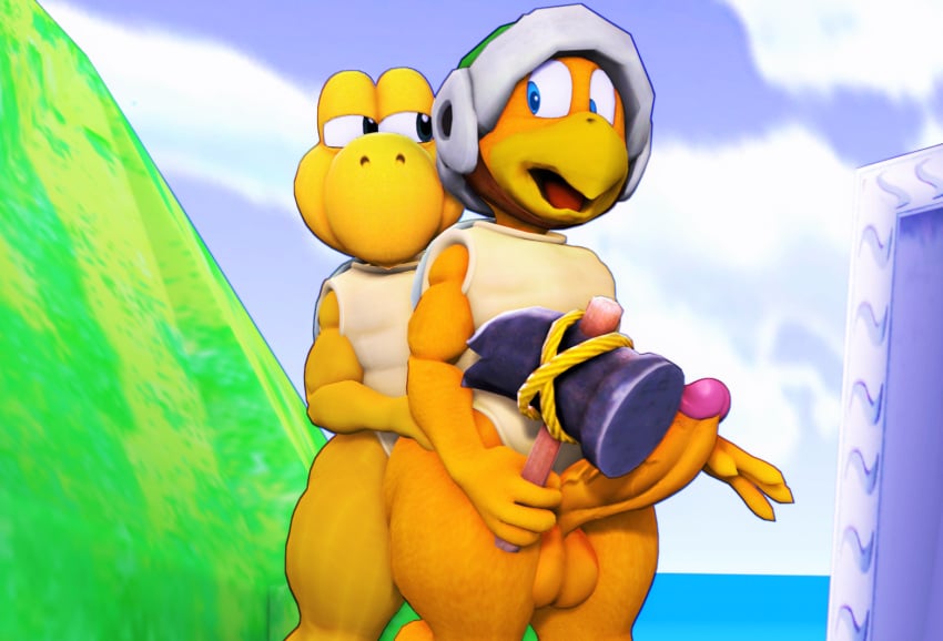 3d 3d_(artwork) anal anal_sex anthro anthro_on_anthro anthro_only anthro_penetrated anthro_penetrating anthro_penetrating_anthro anthrofied balls ballsack dr.ivopingasnik erect_penis erection gay hammer_bros. koopa koopa_troopa looking_at_partner male male_only male_penetrated male_penetrating male_penetrating_male mario_(series) muscular muscular_anthro muscular_male penetration penis penis_out sfm source_filmmaker super_mario_bros. surprise_buttsex surprised_expression veiny veiny_penis