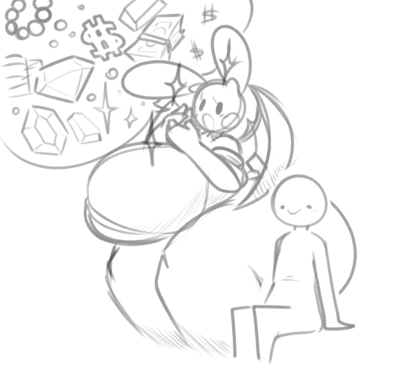 1boy 1girls big_breasts breasts dewbber female male mob_face sketch tagme