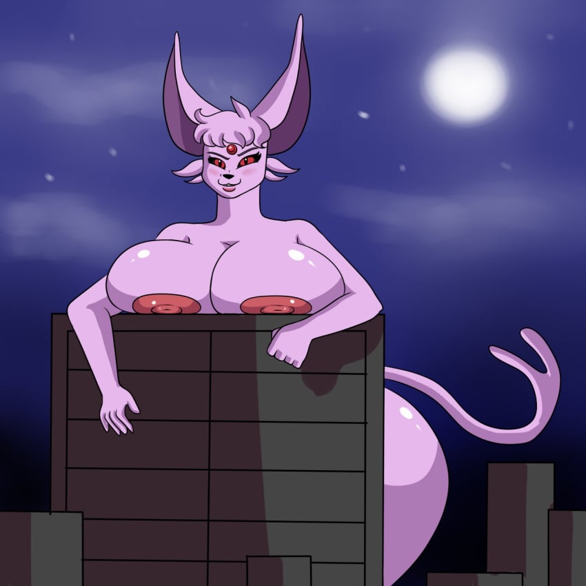 1:1 alternate_species anthro anthro_only big_breasts breasts eeveelution espeon female generation_2_pokemon hi_res humanoid humanoidized macro mirokuj7 nintendo nipples pokemon pokemon_(species) pokemorph solo