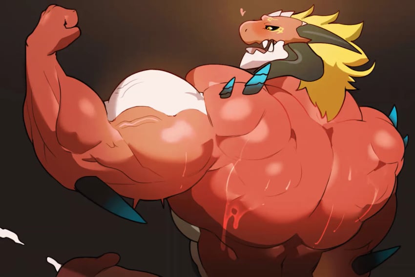 abs animated animated_png anthro back_muscles barazoku big_muscles blonde_hair blush bodily_fluids cum cumshot dragon ejaculation erection flexing flexing_bicep flexing_muscles genital_fluids genitals hair huge_muscles loop magangz magangz_(character) male male_only manly multicolored_body muscular muscular_anthro muscular_arms muscular_male mythological_creature mythological_scalie mythology nude open_mouth penis red_body scalie sharp_teeth solo spikes spikes_(anatomy) sweat sweaty_back sweaty_body teeth thick_arms throbbing throbbing_penis two_tone_body vein veiny_arms veiny_muscles veiny_penis white_body