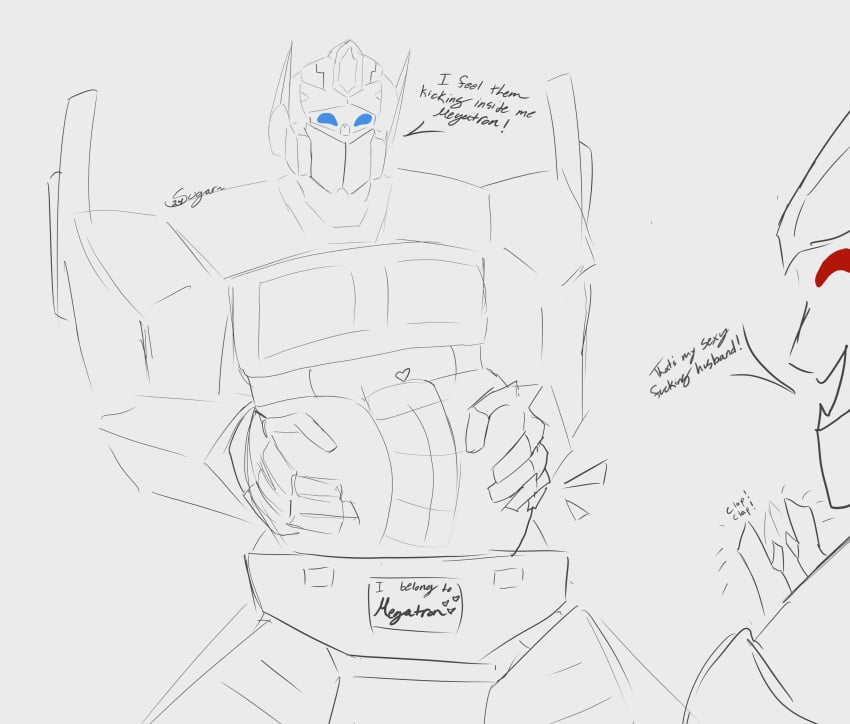 autobot d-16 decepticon male male_only megatron mpreg optimus_prime orion_pax pregnant robot sketch sugarmuncher transformers what