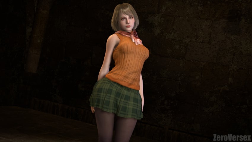 3d ashley_graham blonde_hair capcom dressed looking_at_viewer resident_evil resident_evil_4_remake slim virtamate zeroversex