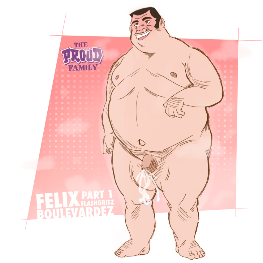 1boy blush blush_lines booger chubby chubby_male cum cumshot dad dick disney fat fat_legs fat_man father feet felix_boulevardez flashgritz full_body fully_nude huamn_only human male_boobs male_breasts male_focus male_only manboobs mature mature_male mature_man mexican mexican_male mucus nude obese obese_male overweight overweight_male standing standing_up the_proud_family tiny_penis