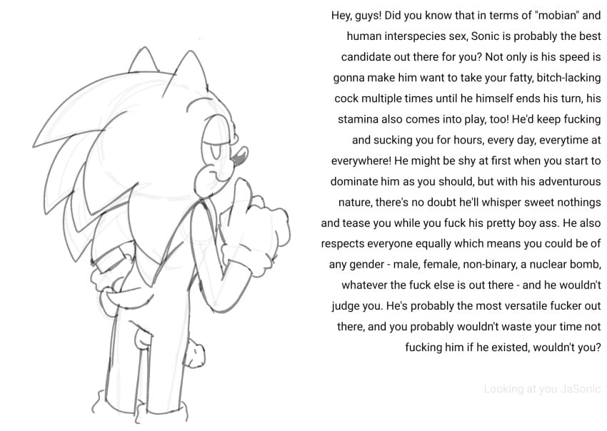 1boy :> :) back_view copypasta devious_smile half-closed_eyes hand_on_hip i_hate_my_life knucklesslut leaning_forward male male_only penis pointing_up shitpost shut_up solo something_malicious_is_brewing sonic_(series) sonic_copypasta sonic_the_hedgehog sonic_the_hedgehog_(series) vaporeon_copypasta what what_the_sigma