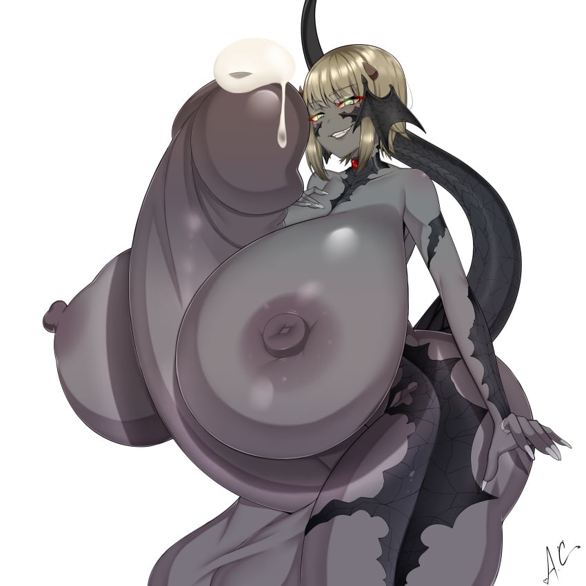 alaun_chaghan au_ra final_fantasy final_fantasy_xiv futa_only futanari hyper hyper_balls hyper_breasts hyper_penis kitsunearts tagme xaela