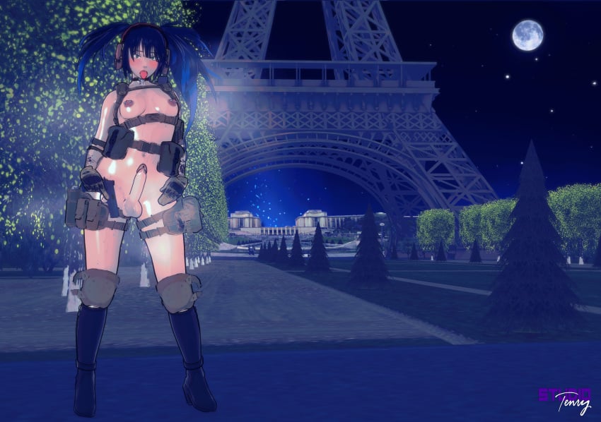 1futa 3d 3dcg belt big_penis blush body_harness boots casual casual_exposure casual_nudity dark_nipples elbow_pads erection exhibitionism footwear functionally_nude functionally_nude_futanari futa_only futanari handwear headset highres human knee_pads legwear long_hair nipple_piercing nudity operator_(studiotenry) pale_skin pierced_nipples pistol public public_exposure public_nudity solo steam studiotenry sweat sweating sweaty_body tactical_gear tactical_nudity tattoos tongue_out twintails