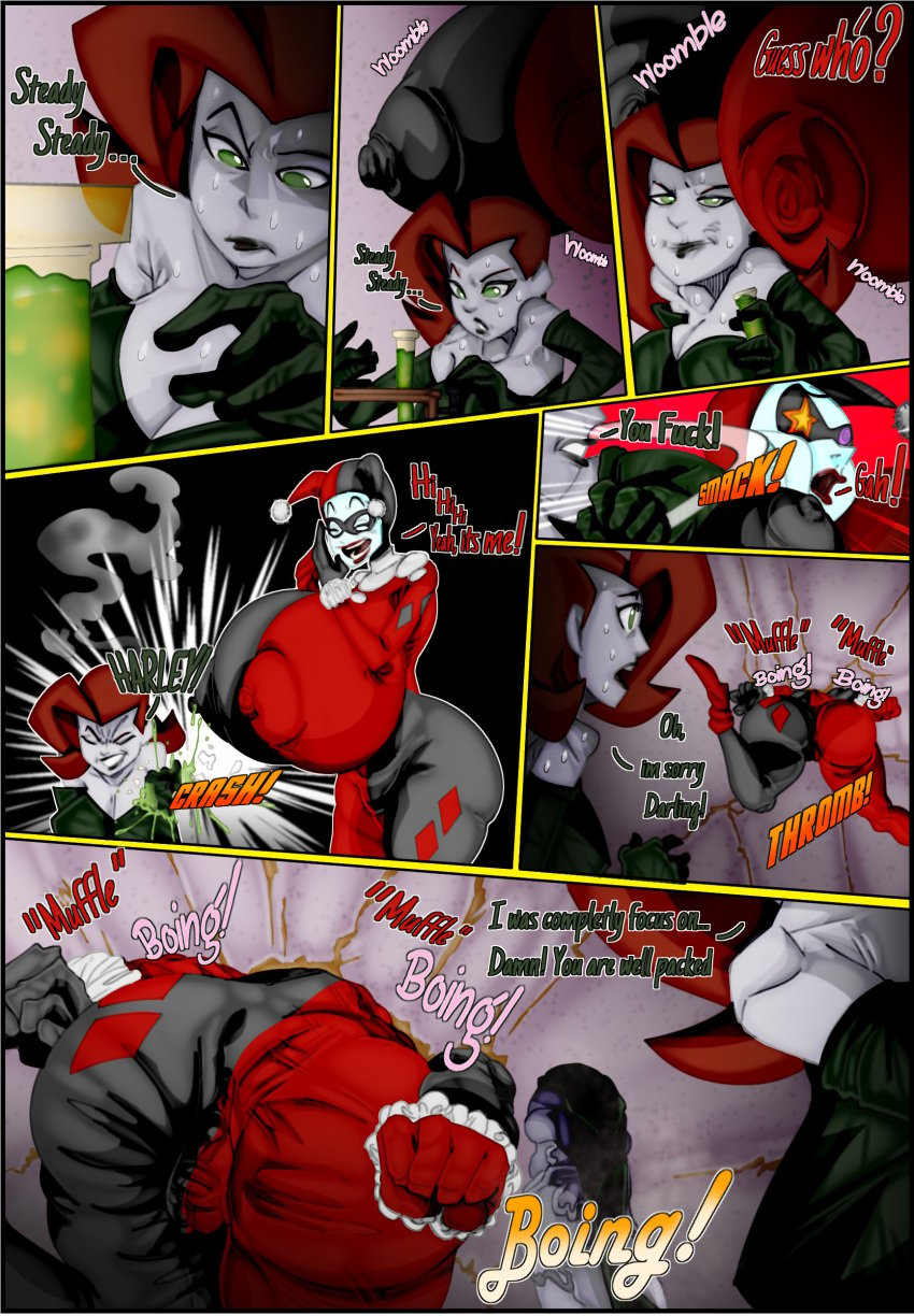 1futa 1girls 2022 ass batman:_the_animated_series batman_(series) clothed clothing comic dc_comics dcau dialogue drpepsi duo female futanari grey_skin harley_quinn harley_quinn_(classic) huge_breasts huge_cock human humanoid light-skinned_female light_skin pepsiminus poison_ivy poison_ivy_(dcau) red_hair stuck stuck_in_wall text the_new_batman_adventures thick_thighs through_wall tight_clothing wide_hips