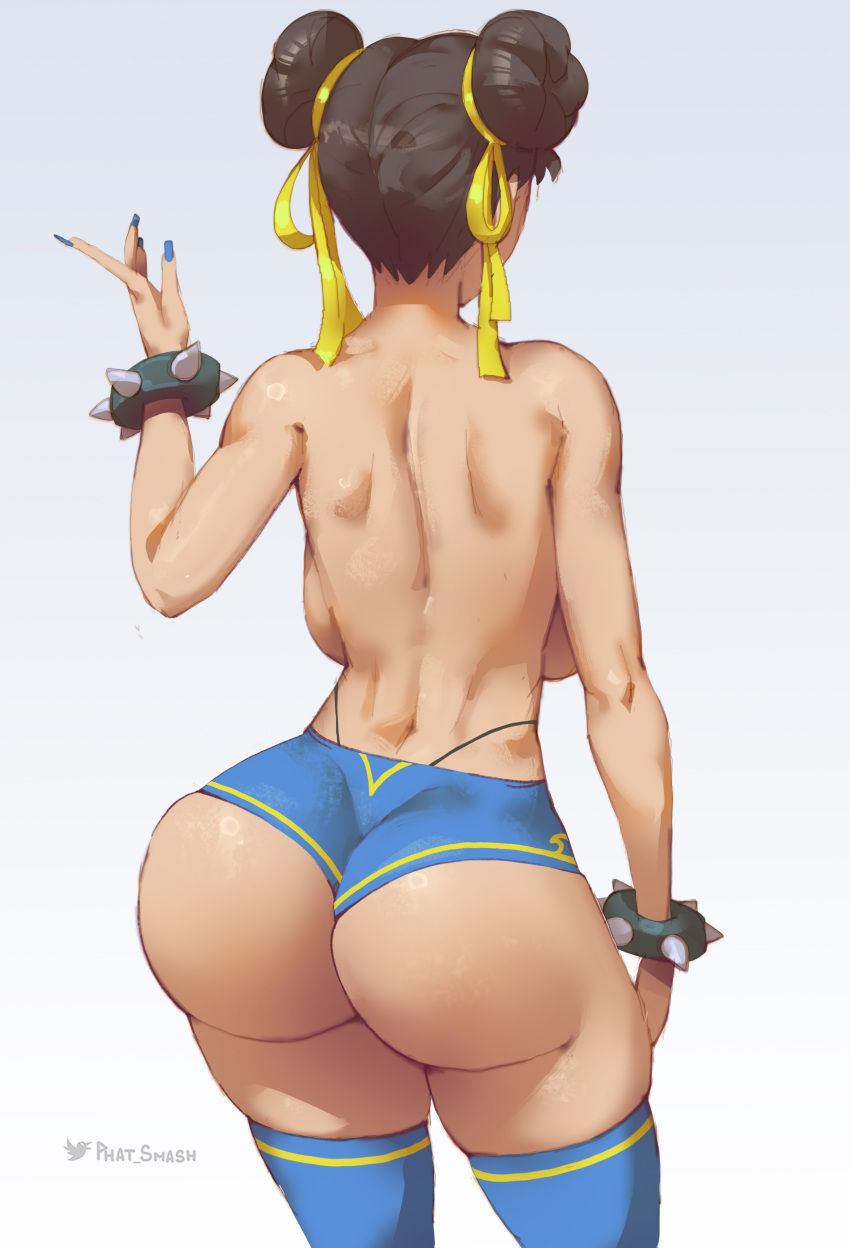 1girls absurd_res ass back_view backboob big_ass big_butt bubble_ass bubble_butt capcom chun-li curvy dat_ass fat_ass female female_only large_ass phat_smash solo solo_female street_fighter thick thick_ass thighhighs voluptuous