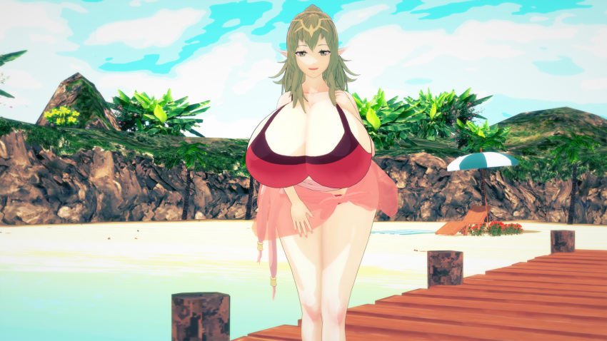 3d alternate_costume bikini breasts cleavage fire_emblem fire_emblem_awakening fire_emblem_heroes gigantic_breasts hips huge_breasts huge_hips impossible_clothes impossible_clothing impossible_shirt looking_at_viewer nintendo official_alternate_costume red_bikini red_swimsuit rhcpftw sarong see-through source_request swimsuit tight tight_clothes tight_clothing tiki_(adult)_(fire_emblem) tiki_(adult)_(summer)_(fire_emblem) tiki_(fire_emblem) wide_hips