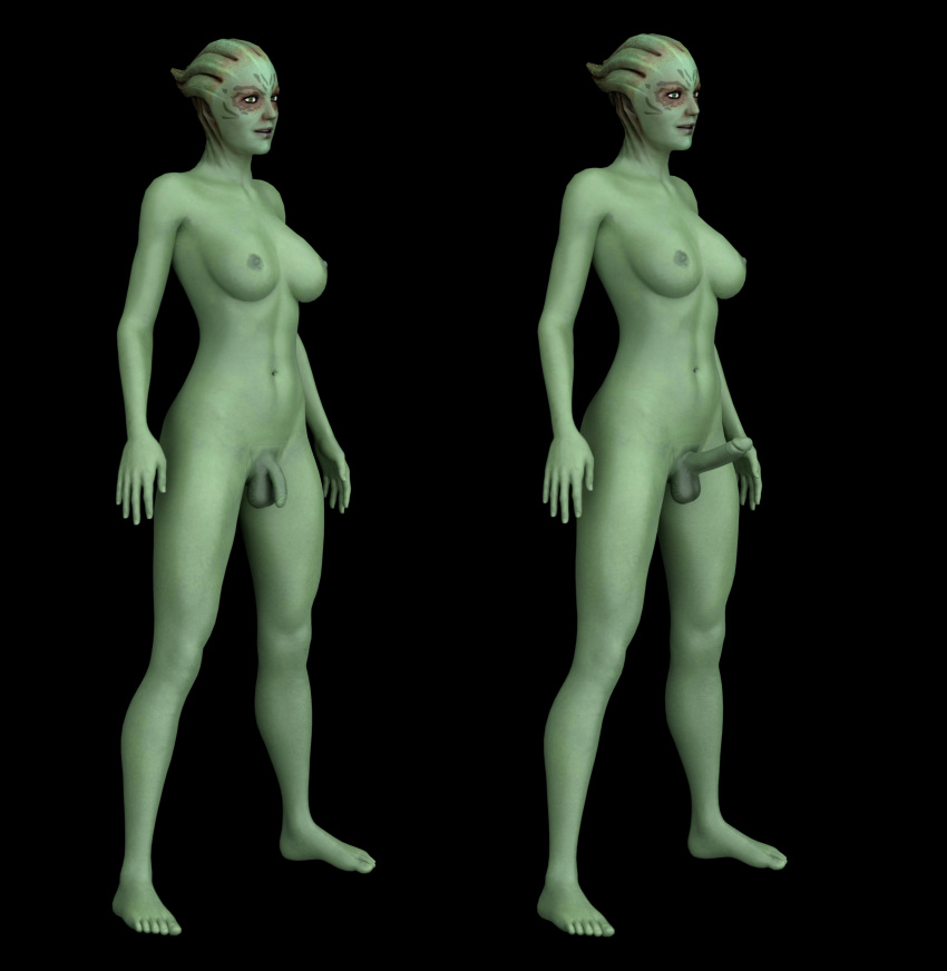 1futa 3d asari ass big_ass big_balls big_breasts big_penis blender breasts erection feet flaccid full_body futa_only futanari green_eyes green_nipples green_penis green_skin hands hi_res high_resolution highres legs mass_effect nipples shiala side_view smiling solo thighs vg05