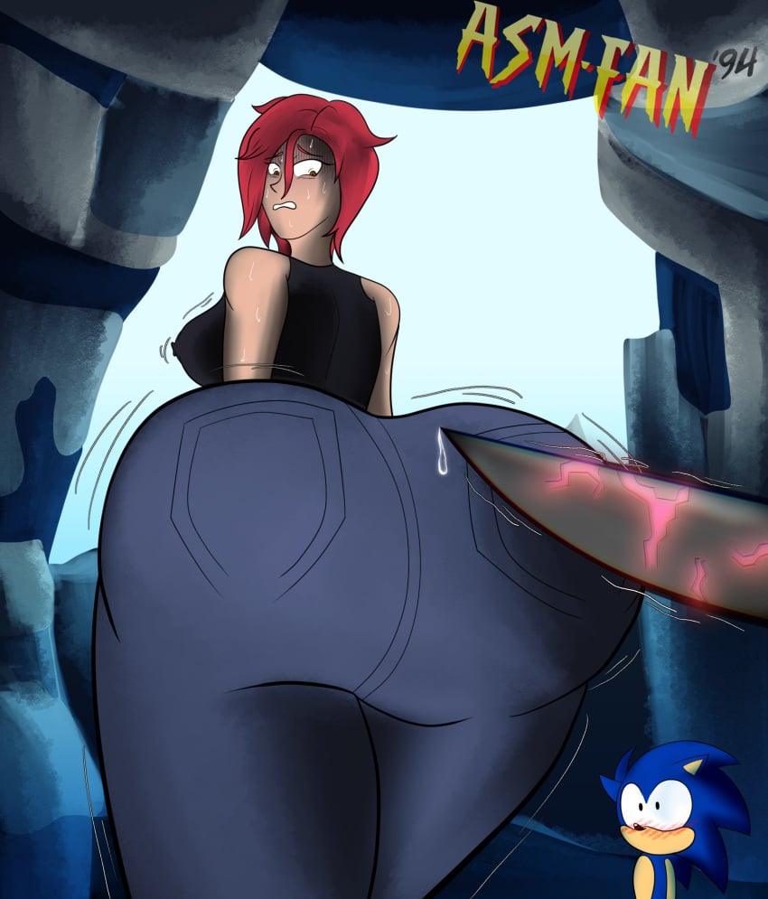 1girls anthro asmfan94 ass bad_end big_ass big_breasts big_penis blue blue_body blush brown_eyes dubious_consent fear game_over gigantic_ass huge_ass imminent_anal imminent_sex jeans lindsey_(sonic_2_pre-quill) ninja_(sonic_frontiers) precum red_hair ruins scared sonic_(series) sonic_frontiers sonic_the_hedgehog sonic_the_hedgehog_(series) tagme throbbing throbbing_penis twitter_username unknown_gender unknown_species watched watching