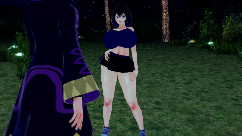 3d breasts fire_emblem fire_emblem_awakening hips huge_breasts huge_hips impossible_clothes impossible_clothing impossible_shirt looking_at_viewer morgan_(fire_emblem) morgan_(fire_emblem)_(female) nintendo nipples rhcpftw robin_(fire_emblem) robin_(fire_emblem)_(male) short_skirt skirt tight tight_clothes tight_clothing tight_shirt wide_hips