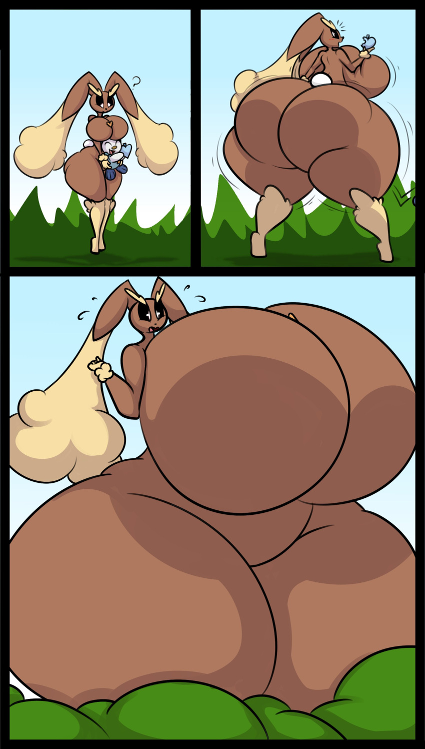 ? anthro ass ass_expansion big_ass big_breasts breasts bubble_butt butt_expansion expansion female furry giantess gigantic_ass gigantic_breasts growth huge_ass huge_breasts huge_thighs hyper hyper_ass hyper_breasts hyper_thighs lopunny macro nintendo oshawott pokemon pokemon_(species) puffster3 question_mark tagme thick_thighs thighs