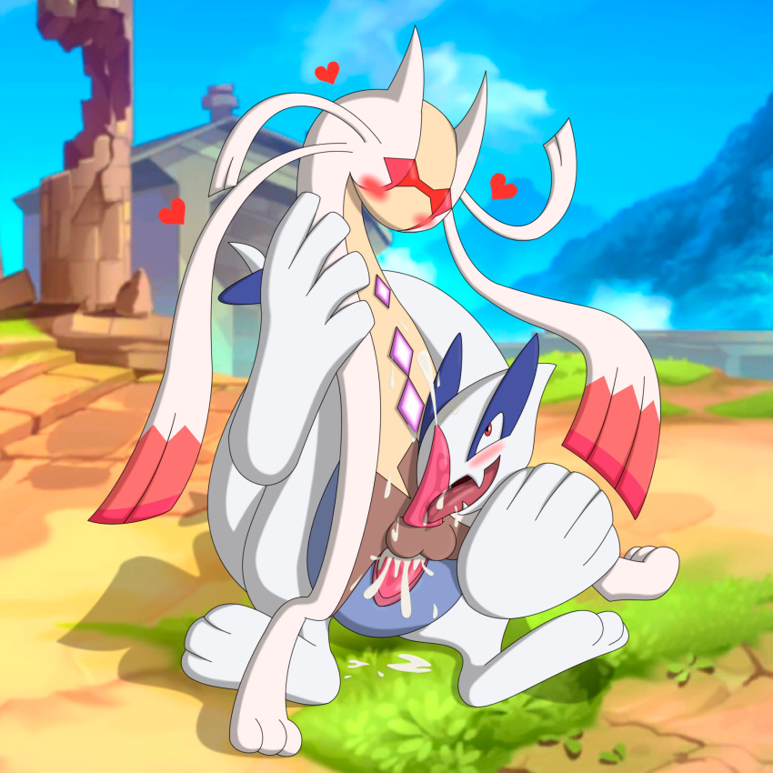 anal anal_sex animal_genitalia anthro armless balls blush bodily_fluids crossover cum cum_in_ass cum_inside cumshot duo ejaculation genital_fluids genital_slit genitals heart hi_res holding_leg johnbrain93 legendary_pokémon licking long_neck looking_at_another lugia male male/male male_penetrated male_penetrating male_penetrating_male nexomon nexomon_(species) nintendo oral orgasm penetration penile penis penis_lick pokemon pokemon_(species) screencap screencap_background sex slit tongue tongue_out venefelis video_games