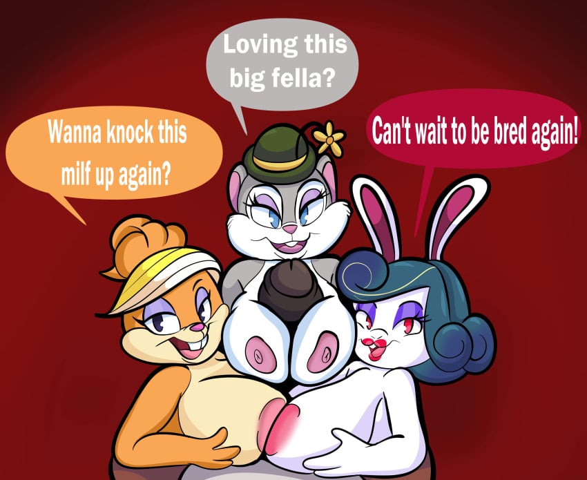 animaniacs anthro broodal crossover furry huge_breasts looney_tunes madame_broode mario_(series) milf paizuri partial_male patricia_bunny rabbit rodent slappy_squirrel someth1ngoranother squirrel super_mario_odyssey the_looney_tunes_show