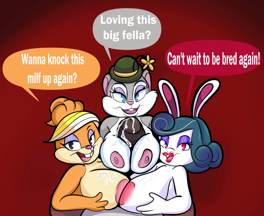 animaniacs anthro broodal crossover cum cum_on_breasts cumshot furry huge_breasts looney_tunes madame_broode mario_(series) milf paizuri partial_male patricia_bunny rabbit rodent slappy_squirrel someth1ngoranother squirrel super_mario_odyssey the_looney_tunes_show