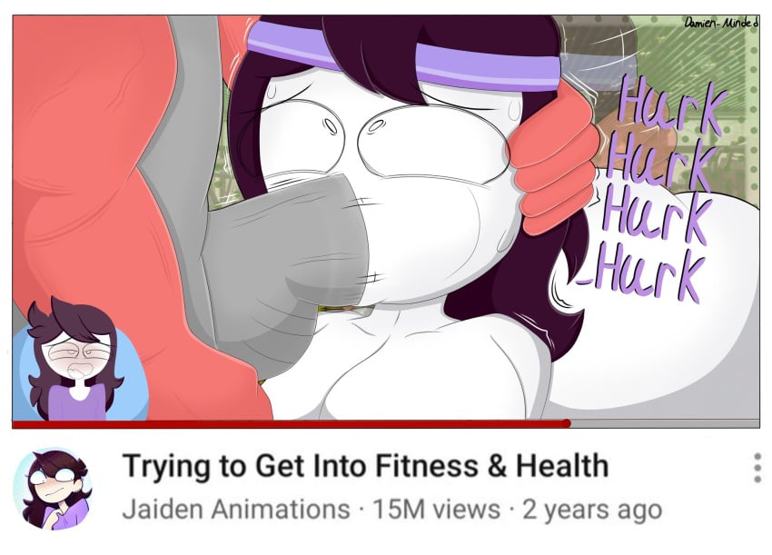 blowjob damienminded deepthroat fellatio female fitness_dick_in_your_mouth hand_on_head huge_breasts huge_cock jaiden jaiden_animations oral sweatband tagme youtube