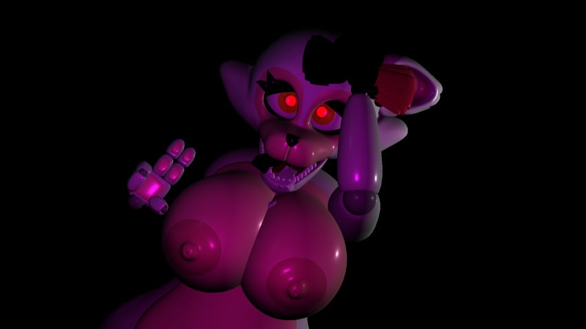 3d 4_fingers animatronic big_breasts black_background breasts female female_only five_nights_at_freddy's five_nights_at_freddy's_2 gesture huge_breasts looking_at_viewer mangle_(fnaf) nipples open_mouth prisma3d robot scottgames simple_background solo solo_female uncensored unknown_artist