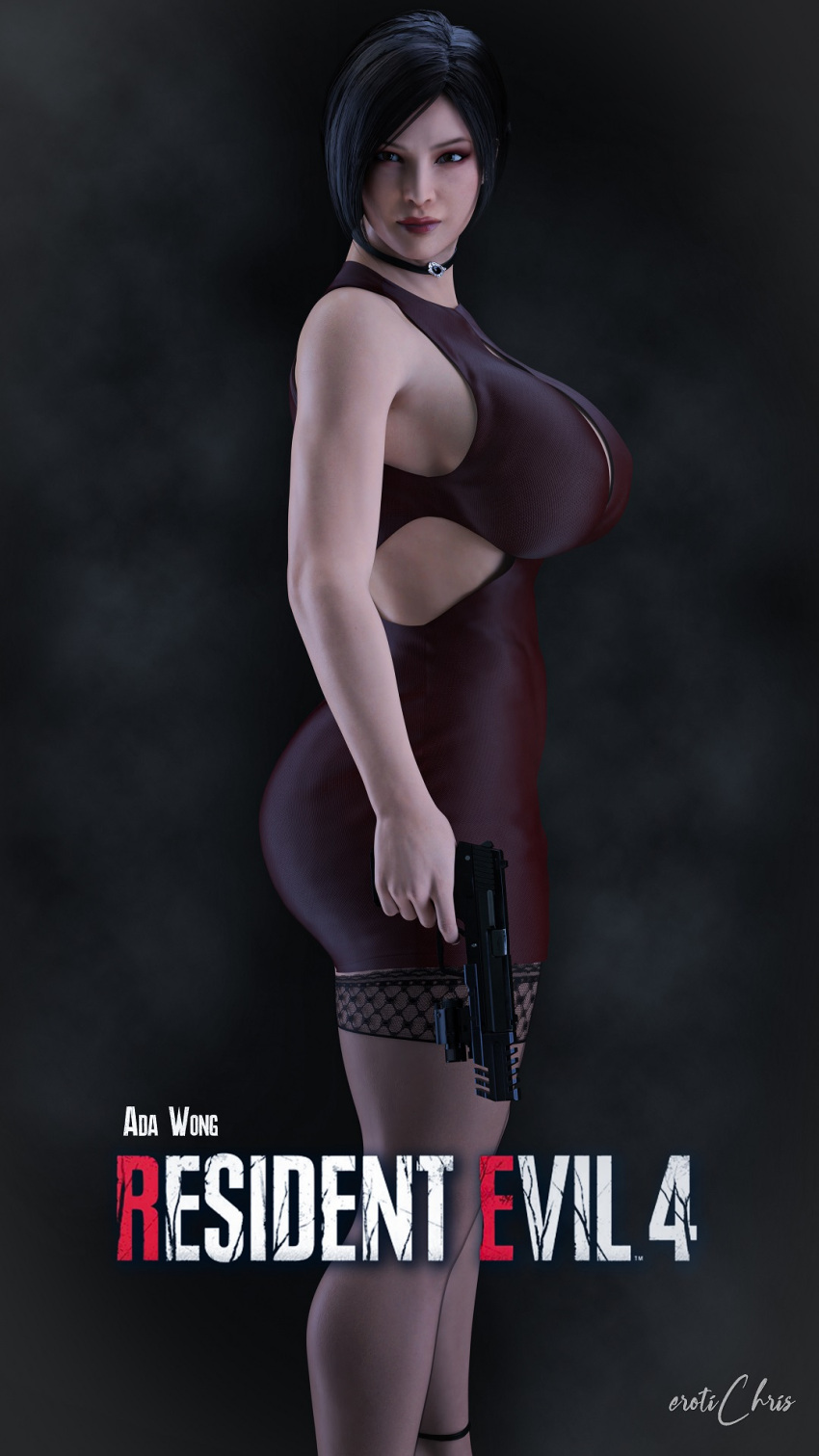 1girls 3d 3d_(artwork) ada_wong ada_wong_(adriana) asian asian_female big_ass big_breasts big_butt black_hair bra breasts bubble_ass bubble_butt busty butt capcom cga3d choker curvy cute daz3d daz_studio dress erotichris eye_contact female female_only fully_clothed hourglass_figure huge_ass huge_breasts large_breasts pose posing pov resident_evil resident_evil_2 resident_evil_2_remake seductive seductive_look sensual solo stockings thick thick_ass thick_thighs tight_clothing tight_dress wide_hips