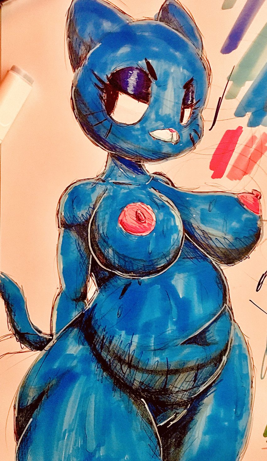 anthro cartoon_network feline female female_focus female_only furry milf nicole_watterson sketch tascom the_amazing_world_of_gumball